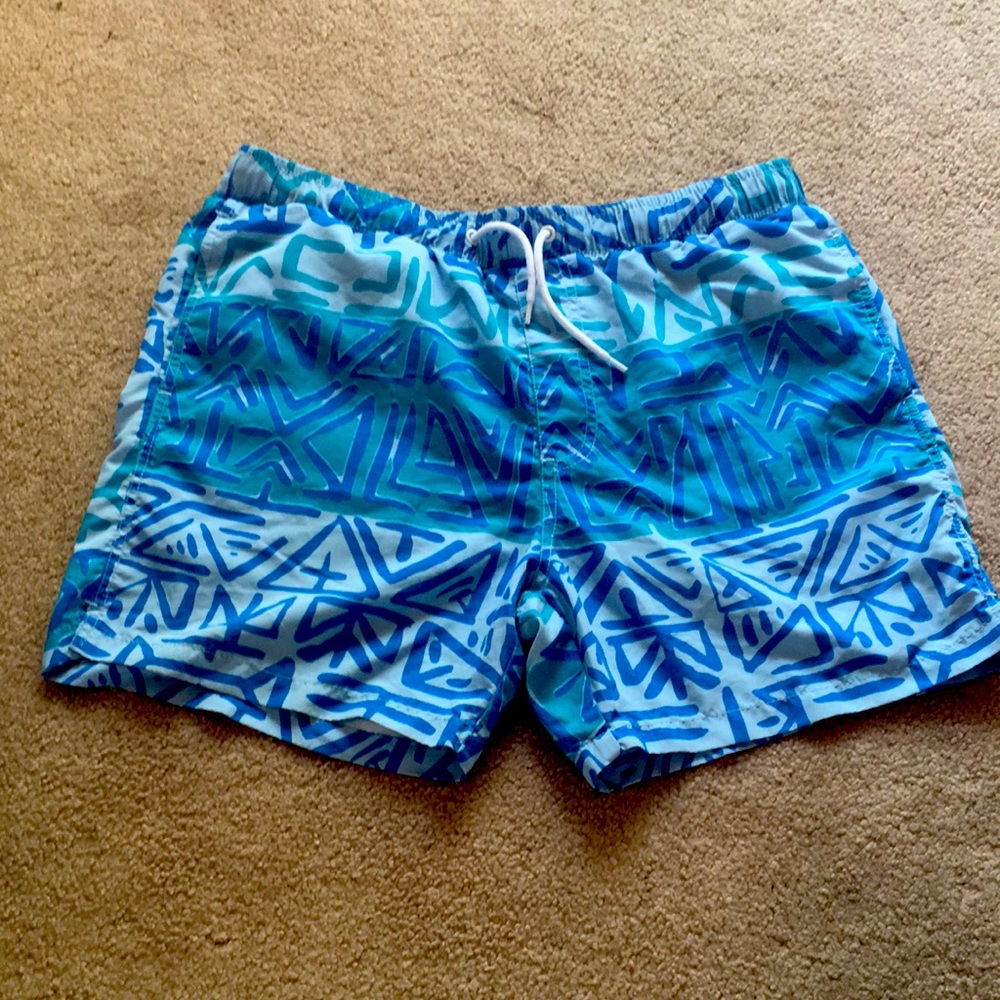 Great”Asos” Aztec Print Blue Swim Trunks